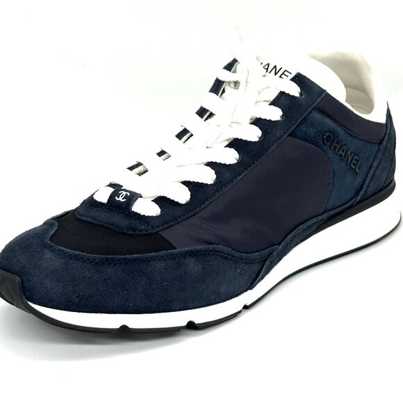 CHANEL 24P Fabric Suede Sport Runner Lace Up Sneakers Kicks Shoes Trainers - Picture 1 of 16